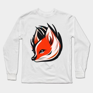 Furry Fox Head Long Sleeve T-Shirt